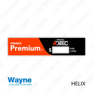 PMX-CL-WH-PI Carátula Wayne Helix Pemex® Premium Izquierda
